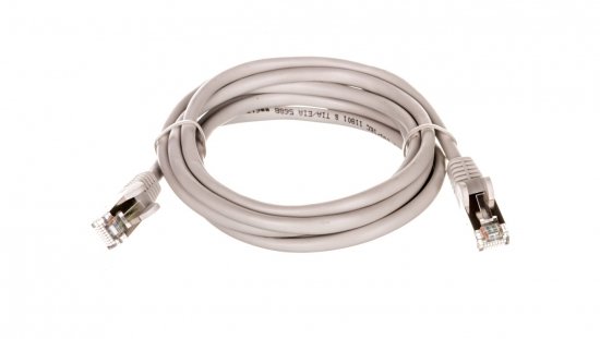 Kabel krosowy patchcord F/UTP kat.5e CCA szary 1,5m 95535