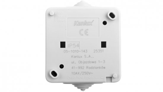 TEKNO Łącznik świecznikowy śrubowy 10AX 250V szary IP54 25351