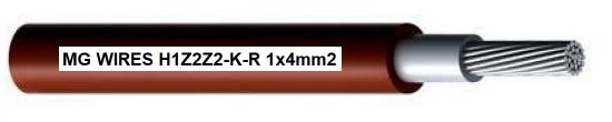 Przewód fotowoltaiczny // MG Wires // 1x4mm2, 0,6/1kV czerwony H1Z2Z2-K-R-4mm2 RD, opakowanie 50m