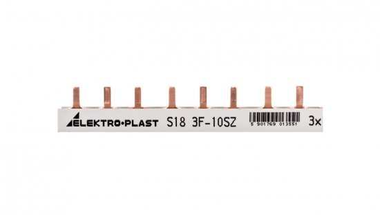 Szyna prądowa typu PIN 3P 10mm2 63A 18 pinów IZS10/3F/18 45.228