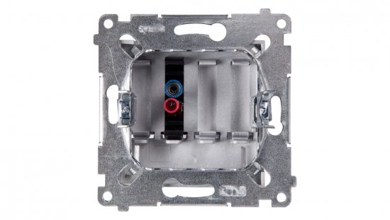 Simon 54 Gniazdo głośnikowe pojedyncze srebrny mat DGL31.01/43