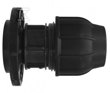 Kryza zaciskowa PP 63x2&quot; DN50,PN10/PN16 z kołnierzem, do rur PE, kolor czarny