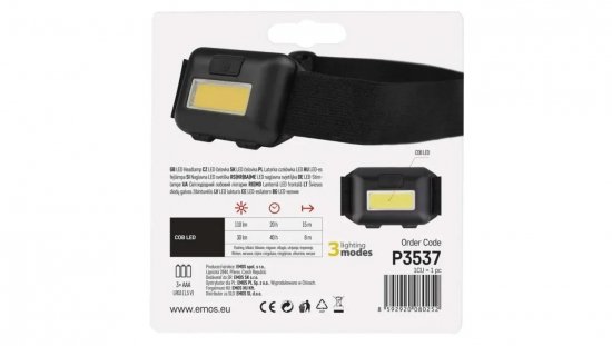 Latarka czołowa 1W COB P3537