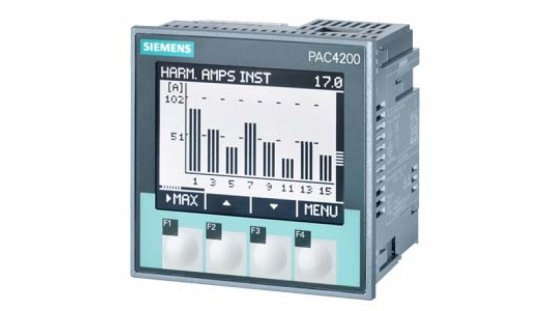 Analizator parametrów sieci z licznikiem pac4200 LCD 22-65VDC vin: max.500/289V 45-65Hz x/1A lub x/5A AC 7KM4211-1BA00-3AA0