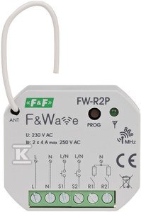 Radiowy podwójny przekaźnik bistabilny - montaż PDT 85÷265V AC/DC FW-R2P