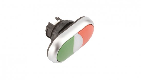 Napęd przycisku podwójny zielony/czerwony z podświetleniem z samopowrotem M22-DDL-GR 216698