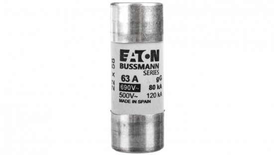 Wkładka bezpiecznikowa cylindryczna 22x58mm 63A gL/gG 690V C22G63
