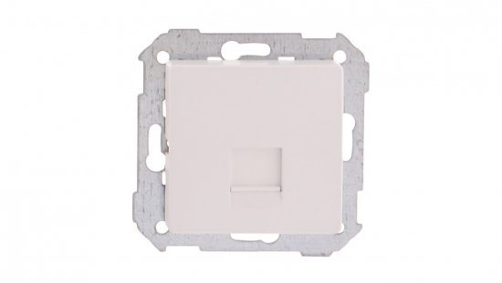 Simon 82 Pokrywa gniazda komputerowego pojedynczego RJ45 płaska z adapterem o przesłoną biała 82005-30
