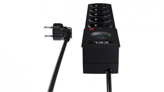 Przedłużacz przeciwprzepięciowy professional 5 gniazd 5m 10A 230V 2300W czarny W-100039