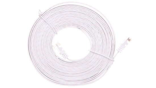Kabel krosowy płaski patchcord U/UTP kat.5e biały 5m 93361