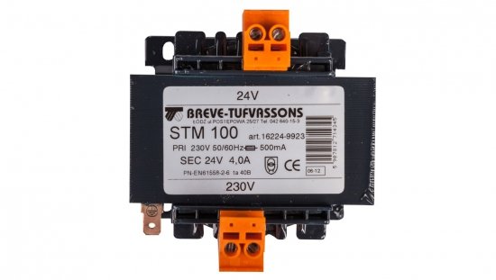 Transformator 1-fazowy bezpieczeństwa STM 100 230/ 24V 4,1A 100VA, Ta 40, 16224-9923