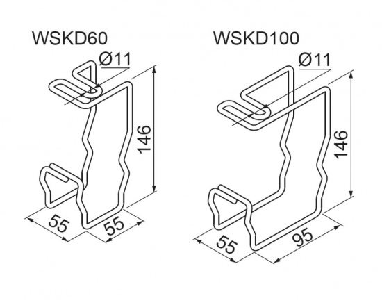 Wieszak sufitowy z drutu WSKD100 904600