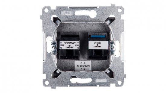 Simon 54 Gniazdo teleinformatyczne RJ45 kat.5e + RJ12 antracyt D5T.01/48