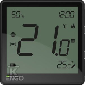 Regulator temperatury Internetowy, ENGO EONE-BATB natynkowy, dobowy, ZigBee, czarny, akumulatorowy