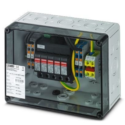 Skrzynka z ogranicznikami przepięć dla 2 MPPT / Phoenix-Contact / 1000DC / 2MPP-SPD-S / box 2 MPPT / 1101176 / Ogranicznik przepięć typ T1/T2 w szczelnej (IP65) obudowie z wyprowadzonymi przepustami (dławnicami)