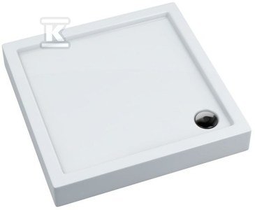 Brodzik akrylowy &quot;Competia&quot; zintegrowany z podbudową Stabilsound Plus 80x80x14 cm kwadratowy
