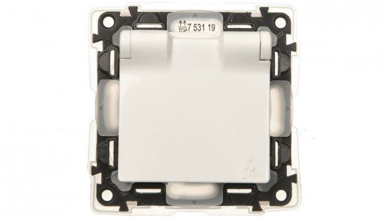 VALENA LIFE Gniazdo pojedyncze z/u 2P+Z SCHUKO IP44 z przesłonami biały 753119