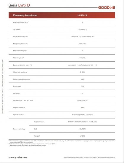 GoodWe ET PLUS+ 8 kW + Lynx D 15 kWh - zestaw falownik hybrydowy 3-fazowy + magazyn energii HV