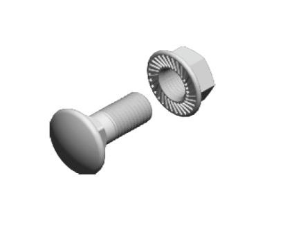 Śruba z łbem grzybkowym i nakrętką ząbkowaną M10x30mm SGKFM10x30 890111 /100szt./