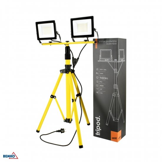 STATYW PODWÓJNY Z NAŚWIETLACZEM 2x50W 4000K IP65