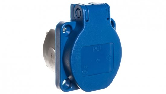 Gniazdo tablicowe 10/16A 2P Z 230V /50x50/ niebieskie IP54 108-0bc
