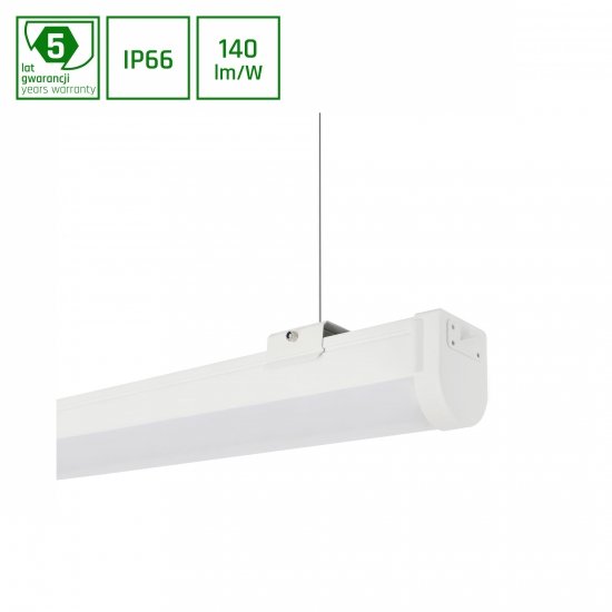LIMEA SLIM 2 HERMETYK 60W WW 230V 120st IP66 IK08 1700x65x67mm BIAŁY 5 lat gw.  bez kabla