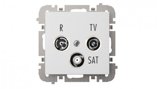 SANTRA gniazdo R-TV-SAT końcowe bez ramki podtynkowe biały 4153-10