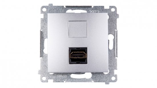 Simon 54 Gniazdo HDMI srebrny mat DGHDMI.01/43