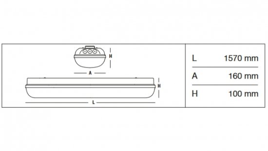 Oprawa przeciwwybuchowa Linda LED 2x30W EX ATEX 3D, do strefy pyłowej 22, T85C, 1570mm, 4000K, 9533lm, IP65 / 58475