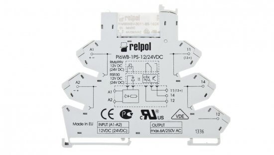 Przekaźnik interfejsowy 1P 6A 24V DC AgSnO2 PIR6WB-1PS-24VDC-R SZARE 857485