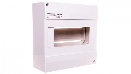 Rozdzielnica modułowa 1x8 natynkowa IP30 IK06 N PE II klasa bez drzwi DB108W 1X8P/SM biała 3852
