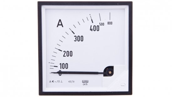 Amperomierz analogowy tablicowy 400/800A do przekładnika 400/5A 96x96mm IP50 C3 K=90 st. EA19N F42100000000