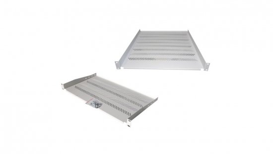 Półka 19cali 1U G/350 szary (RAL 7035) z podporą TN-19-350-1U-GY