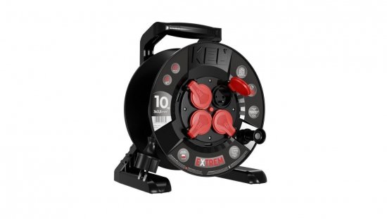 Przedłużacz bębnowy EXTREME LINE 4 gniazda z/u IP44 16A H05RR-F 3x2,5 10m czarny W-100021