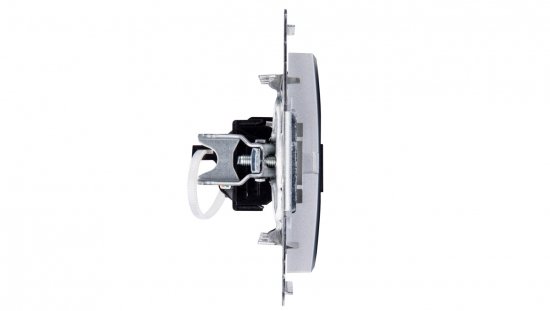Simon 54 Gniazdo komputerowe pojedyncze RJ45 kat.6 z przesłoną srebrny mat D61.01/43