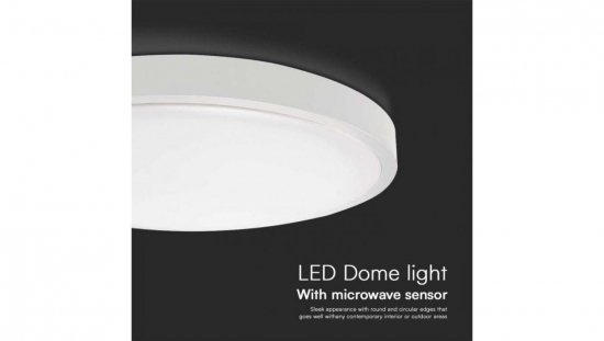 Plafoniera LED 18W 1830lm 4000K IP44 Okrągła fi295 Mleczny Biała Ramka z mikrofalowym czujnikiem ruchu (+ pilot do sterowania) 7