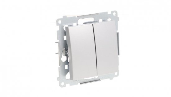 Simon 54 Przycisk podwójny, szybkozłącza, srebrny mat DP2.01/43