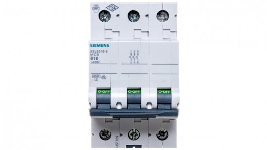 Wyłącznik nadprądowy 3P B 16A 6kA AC SENTRON 5SL6316-6