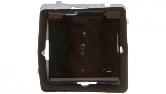 SONATA Gniazdo bryzgoszczelne z/u IP44 klapka przezroczysta czekoladowy metalik GPH-1RZ/m/40/d