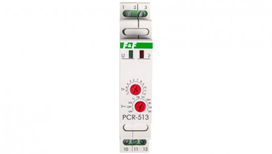 Przekaźnik czasowy 1P 10A 0,1sek-576h 12-264V AC/DC opóźnione załączenie PCR-513UNI