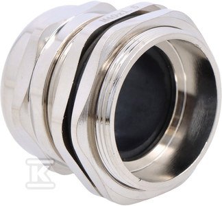 Metalowa dławica kablowa z gwintem metrycznym - mosiądz niklowany -mmG-40 z nakrętką, IP68, dla przewodów o średnicy 18-25mm MMG-40