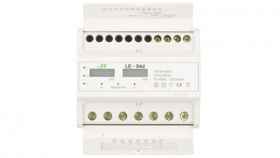 Licznik energii elektrycznej 3-fazowy 100A 230/400V z wyświetlaczem LCD LE-04D