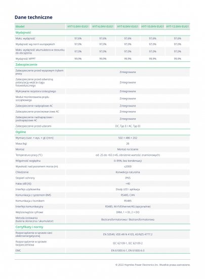 HOYMILES Inwerter hybrydowy HYT-5.0HV-EUG1 (3-fazowy)
