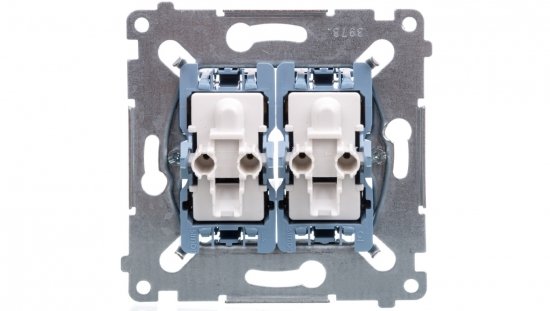 Simon 54 Łącznik krzyżowy podwójny mechanizm 10AX 250V, szybkozłącza, SW7/2XM