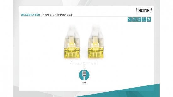 Kabel krosowy /Patch cord/ S/FTP kat.6A LS0H szary 2m DK-1644-A-020