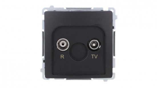 Simon Basic Gniazdo antenowe R-TV przelotowe 10 dB (moduł), 1x wejście: 5–862 MHz czarny BMZAP10/1.01/49
