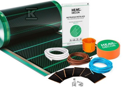 Zestaw folii grzewczej HD-G 80 W/m2, szerokość 50 cm - bez termostatu - konektor BX - 10m2