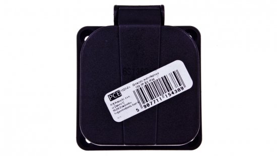 Gniazdo tablicowe brytyjskie 13A 2P Z /64x64/ czarne IP44 1020-0S