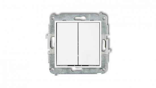 MINI Mechanizm łącznika podwójnego krzyżowego (dwa klawisze bez piktogramu) biały mat 25MWP-66.1