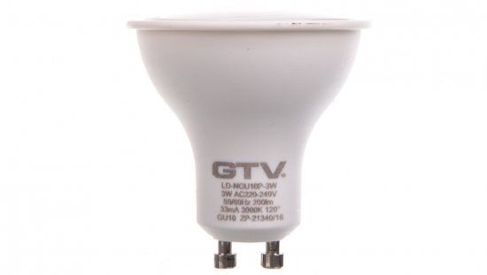 Żarówka LED GU10 3W 220lm ciepłobiała 230V 120st. LD-NGU10P-3W